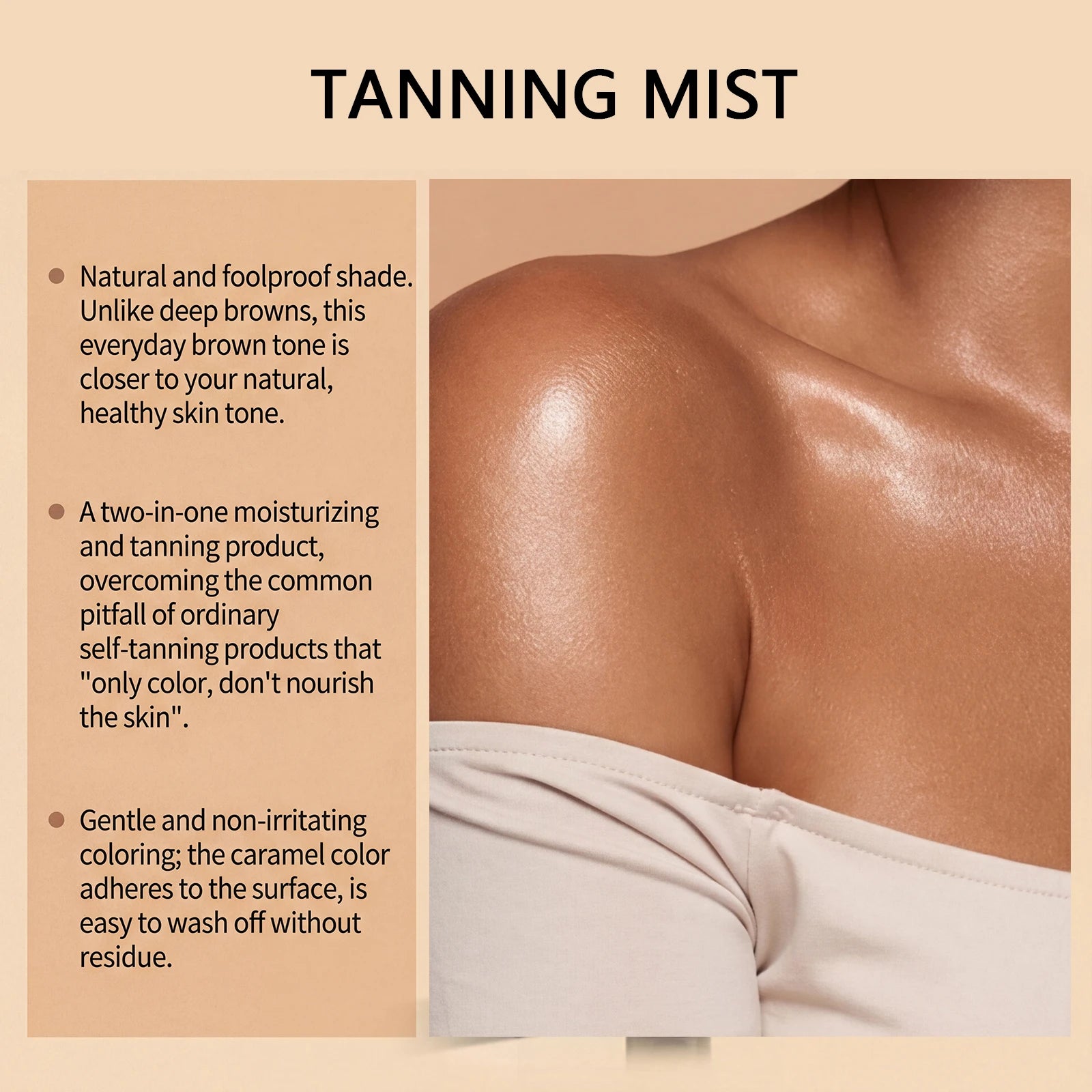 Enhancing Tanning Spray Natural Shiny Bronzer Skin Nourishing Moisturizing Summer Beach Sunbathing Portable Tanning Mist Spray