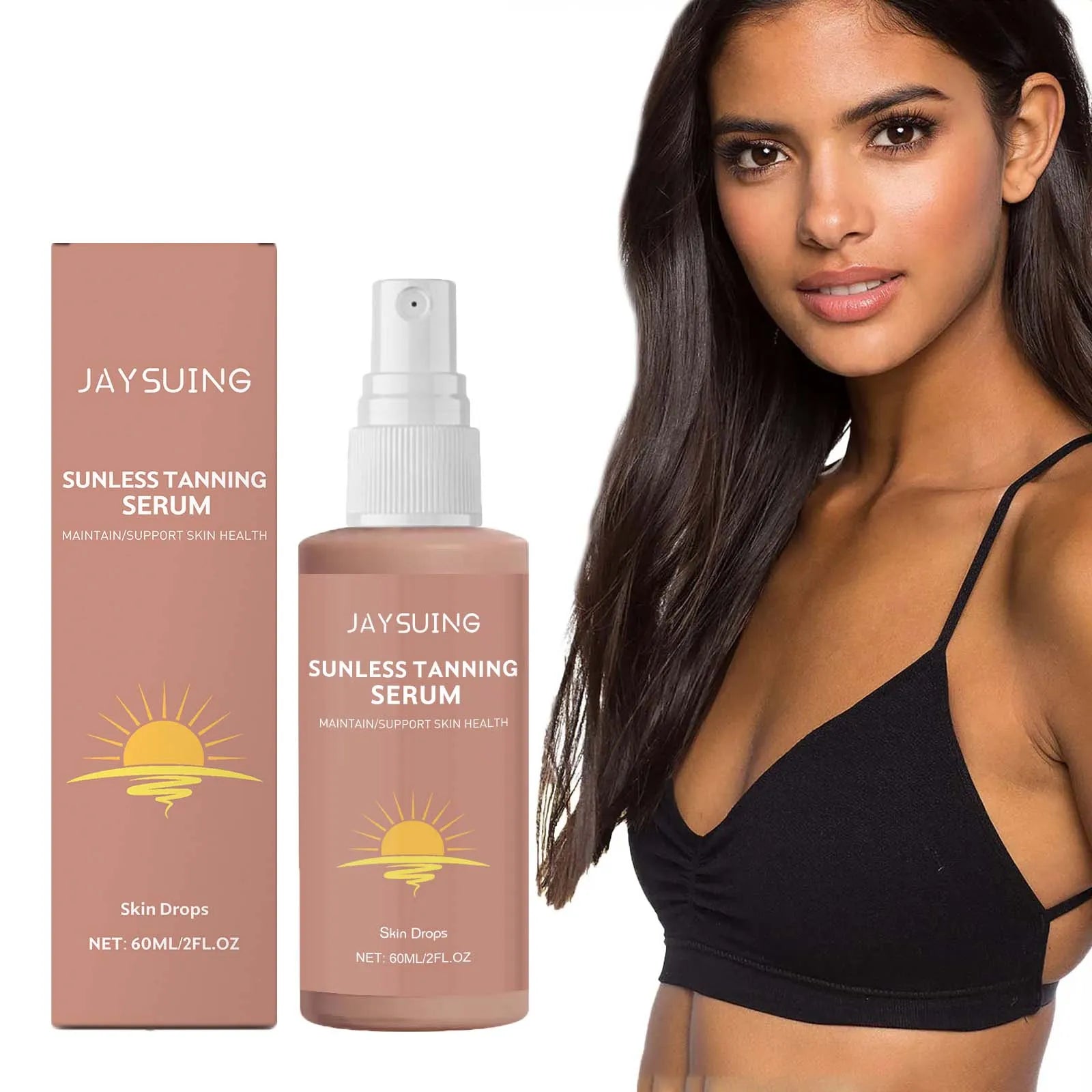 Herbal Self Tanning Essence Spray Sunless Tanning Enhance Skin Melanin Liquid Bronzer Natural Tanner For Body Face Nourishing Main image