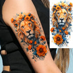 1 Sheet Unique Watercolr Lion Tiger Animals Temporary Tattoos Long Lasting Waterproof Fox Owl Fake Tattoo Sticker Body Art Tatoo