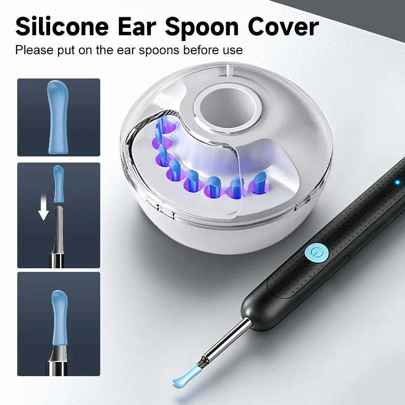 Visual Ear Wax Cleaner with Camera Safe Earwax Removal Endoscope with 5M Camera Luminous Otoscope Ear Cleaning Tools Ear Care