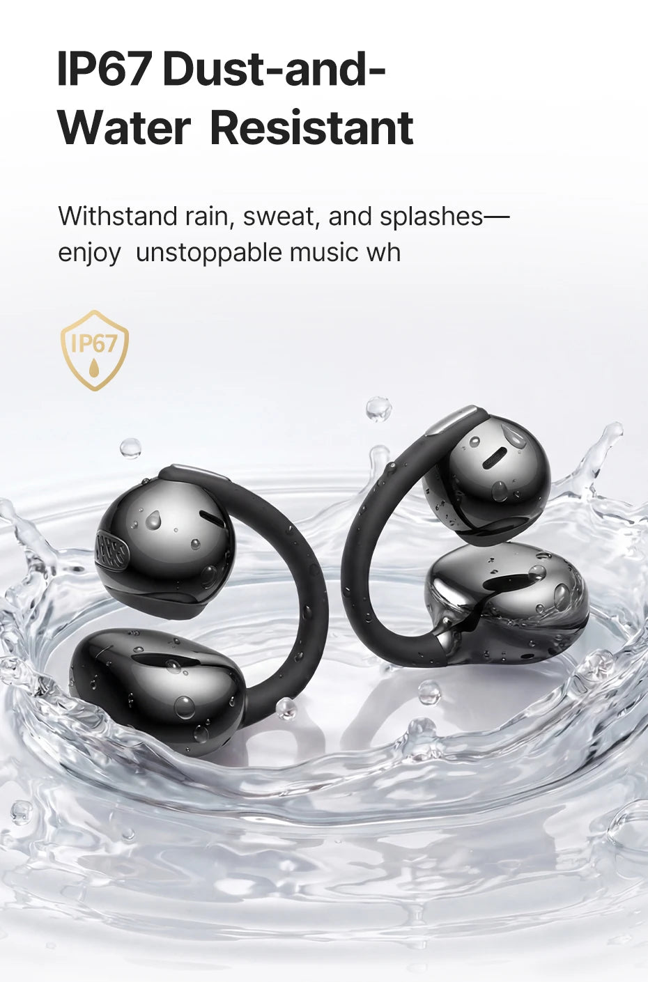 Baseus Bowie MC2 AIR Clip-on TWS Earbuds Ear Clips Wireless Earphones Bluetooth 6.0   Open earrings 4 Mic ENC Sports Headphone