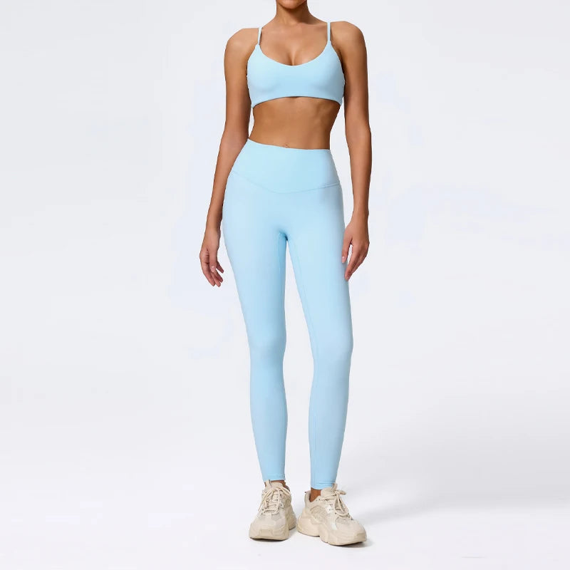 Hearuisavy Summer Super-Soft 2Pcs Women's Running Sports Shorts Set Breathable Fitness Yoga Bra Casual Push Up Workout Crop Top