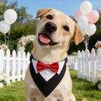 Sucado Bow Tie Dog Collar Tuxedo Bandana Adjustable Formal Puppy Triangle Neck Wear for Wedding Birthday Dress-up Cosplay Party