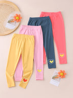 3/4-piece Autumn/Winter Children's Multi-color Combination Fashionable Slim Fit Leggings For Girls Sports And Casual Warm Pants