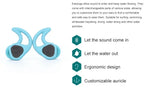 Swimming Ear Plugs for Adults, 3 Pairs Waterproof Reusable Silicone Swim Earplugs with Removable Cord,Perfect for  Water Sports