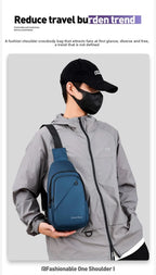 Men's Fashionable Casual Chest Bag Outdoor Cycling Waterproof Durable Sports Backpack Trendy Versatile Portable Crossbody Bag
