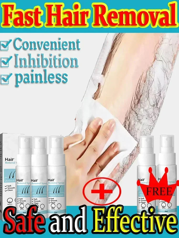 Permanent Hair Removal Spray Dissolves Hair Instantly Sprays On Effortlessly Gentle on Skin Pain-Free Long-Lasting Results