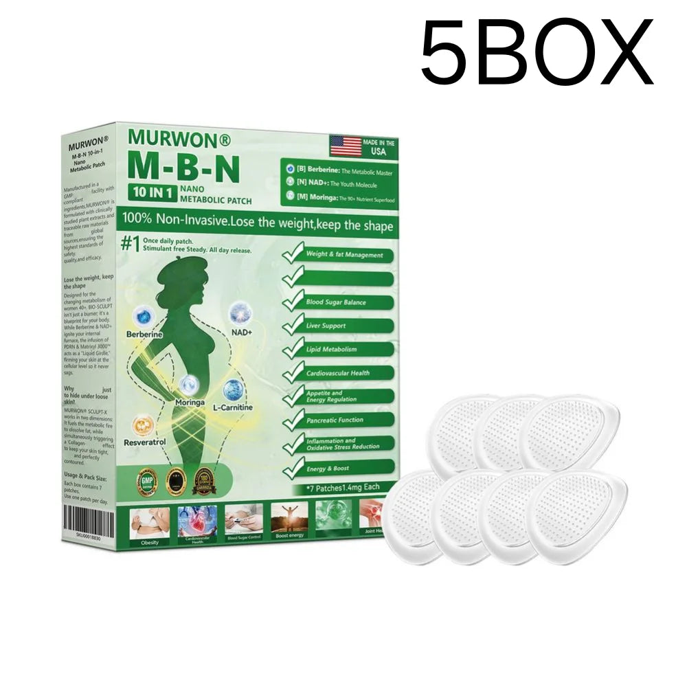 10 In 1 Nano Metabolic Patch Weight Fat Management Blood Sugar Balance Liver Support Lipid Metabolism Cardiovascular Health