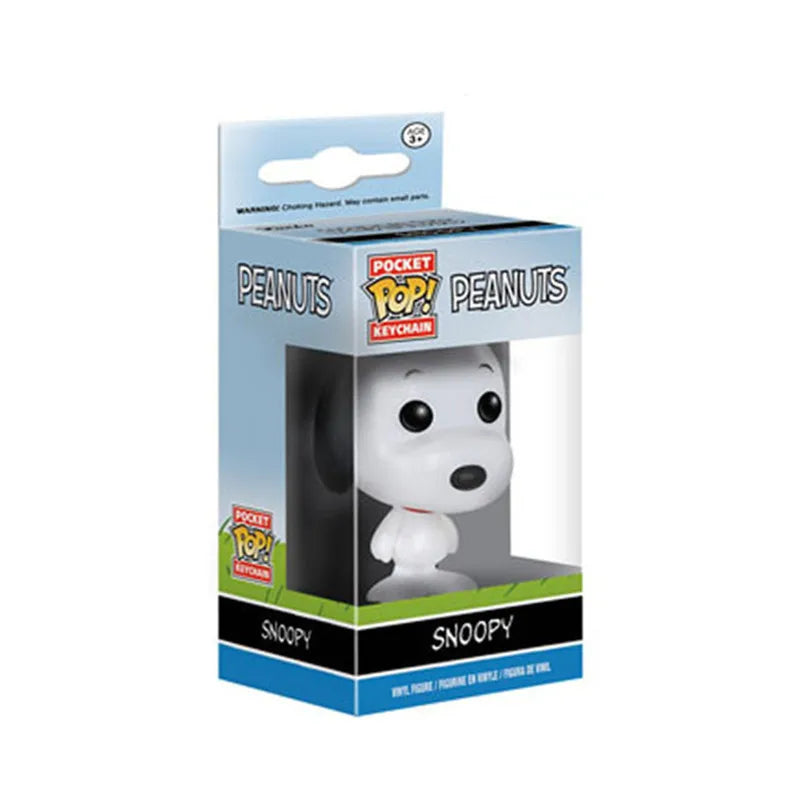 New Arrival FUNKO POP Pocket Keychains Peanuts Snoopy with hat new snoopy Keychain with box Action Figure Toys for Ornaments