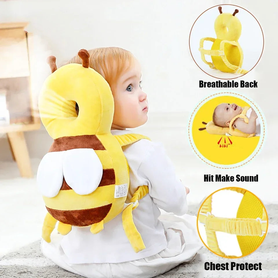Head Back Protector Baby Protect Pillow Learn Walk Headgear Prevent Injured Safety Pad  prevention Fall Cartoon Bee Kids Pillows Main image