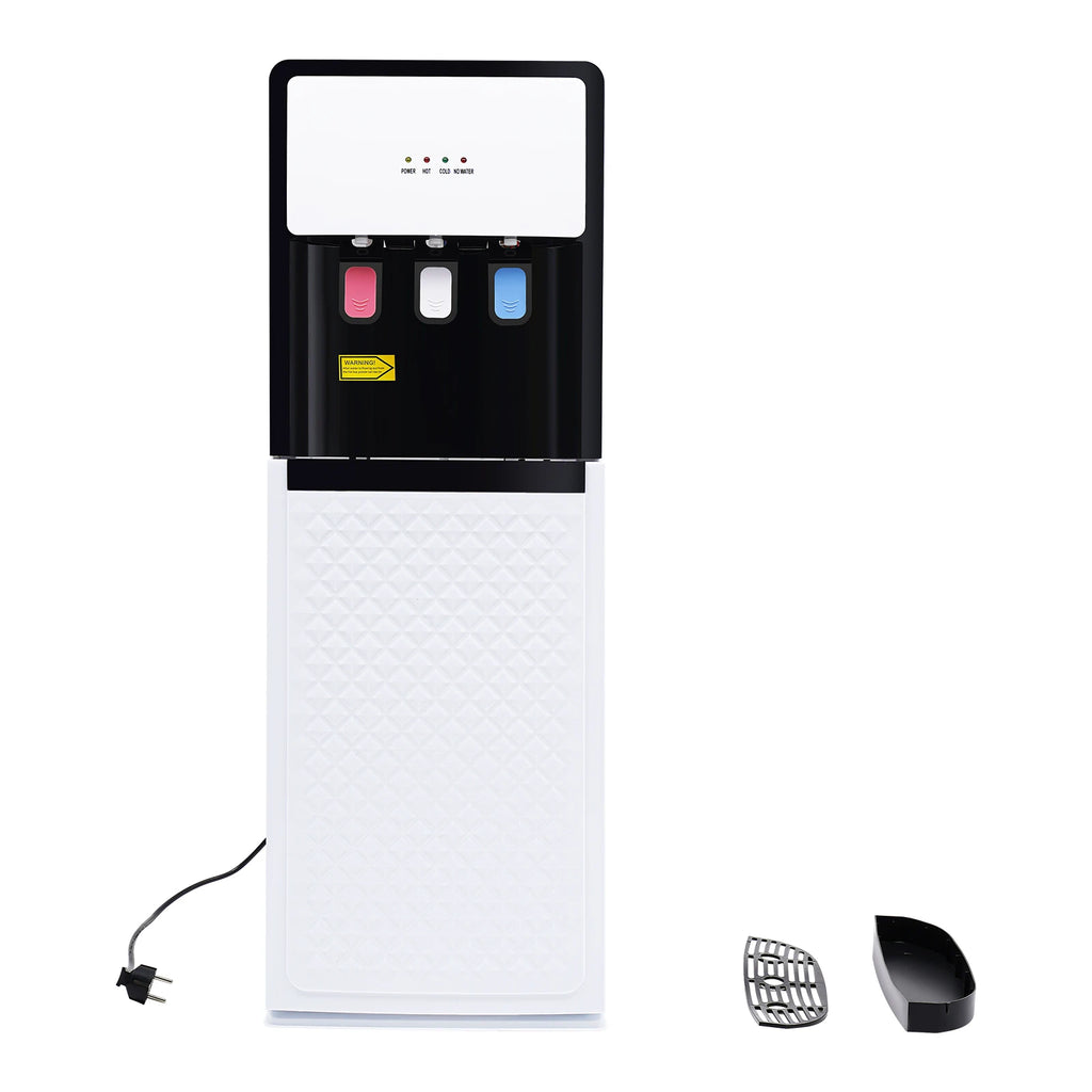 Modern White Bottom Loading Water Dispenser Hot/Cold Water Cooler Dispenser with Anti-Scalding Design for Offices Homes Gyms