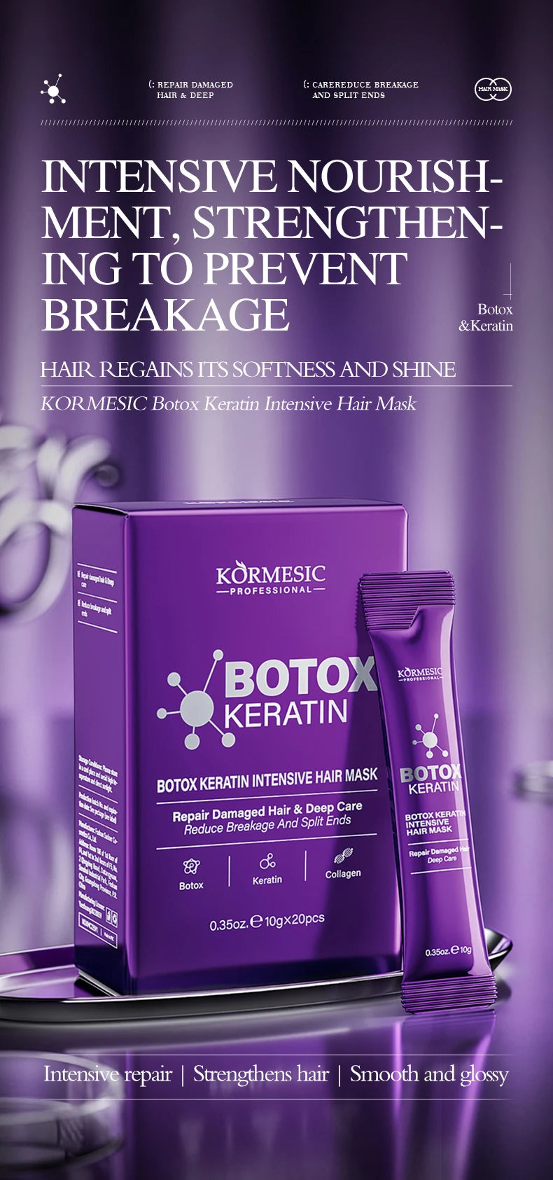Keratin Hair Mask Magical 5 Second Repair Damage Frizzy Soft Smooth Shiny Hair Deep Moisturize Hair Treat Repair Hair Care Mask