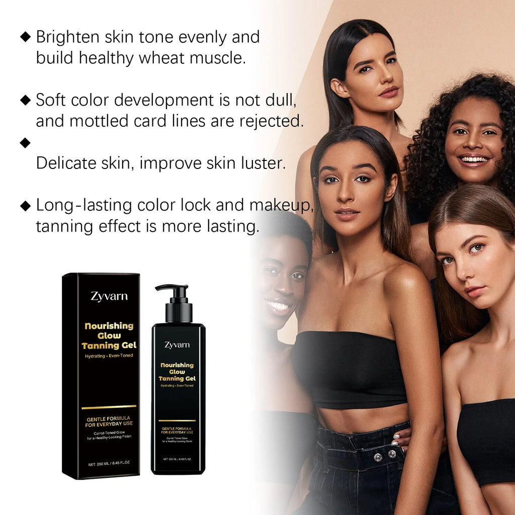 Tanning Gel Instant Bronzer Self Tanning Mousse Hydrating Natural Glow Sun Kissed Buildable Color Nourishing Moisturizing 250ml