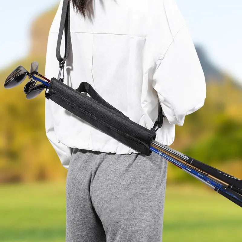 New Portable Mini Golf Club Bag Outdoor Practice Training Portable Storage Lightweight Shoulder Bag Crossbody Club Bag Unisex