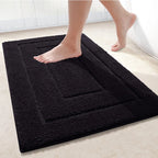 Homaxy Double Frame Velveteen Bathroom Mat Floor Mat Indoor Non Slip Door Mat Dirt Trap Absorbs Water Comfortable Bathroom Mat