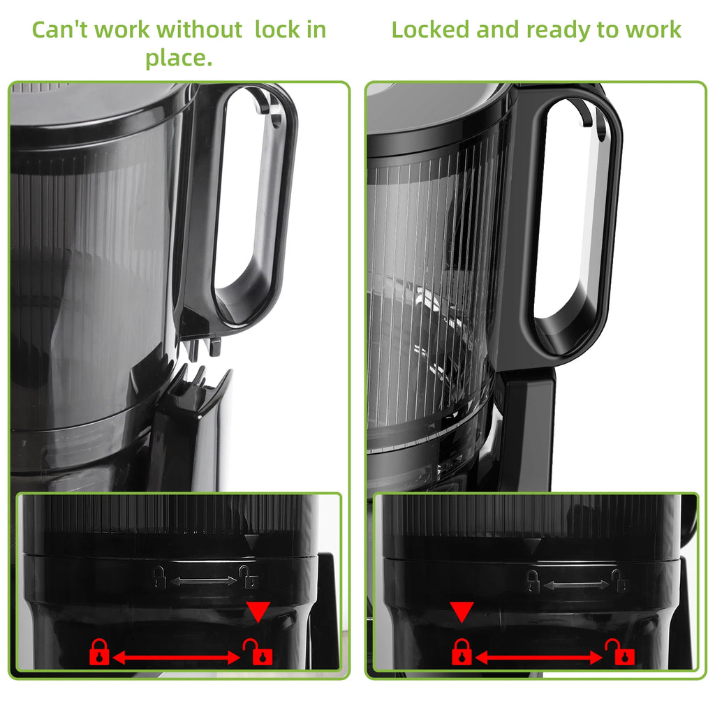 BioloMix Cold Press Juicer,with 130mm Feed Chute,Fit Whole Fruits & Vegetables,High Juice Yield,BPA FREE Slow Masticating Juicer