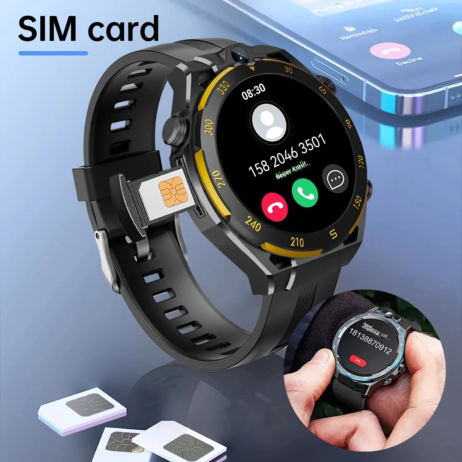 2026 New Smartwatch, Wireless Call, AI Voice, 40+ Sports Modes, Outdoor Fitness, Long Battery, Music & Message Alert, Unisex Gif