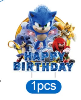 Sonic Birthday Party Decoration Game Hedgehog Balloons  Action Figure Party Paper Plate Towel Cup Tablecloth Toy Kid Gifts