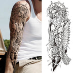 Compass Robot Arm Temporary Tattoos Sleeve For Men Women Realistic Fake Skull Angel Full Arm Tatoos Maori Totem Tattoo Sticker