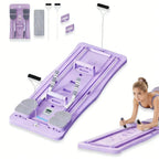 Multifunctional Foldable Home Ab Workout Sliding Fitness Board with Counter, Full Body Core Strength Training Exercise Platform with Complete Accessories for Abdominal, Leg & Arm Workout