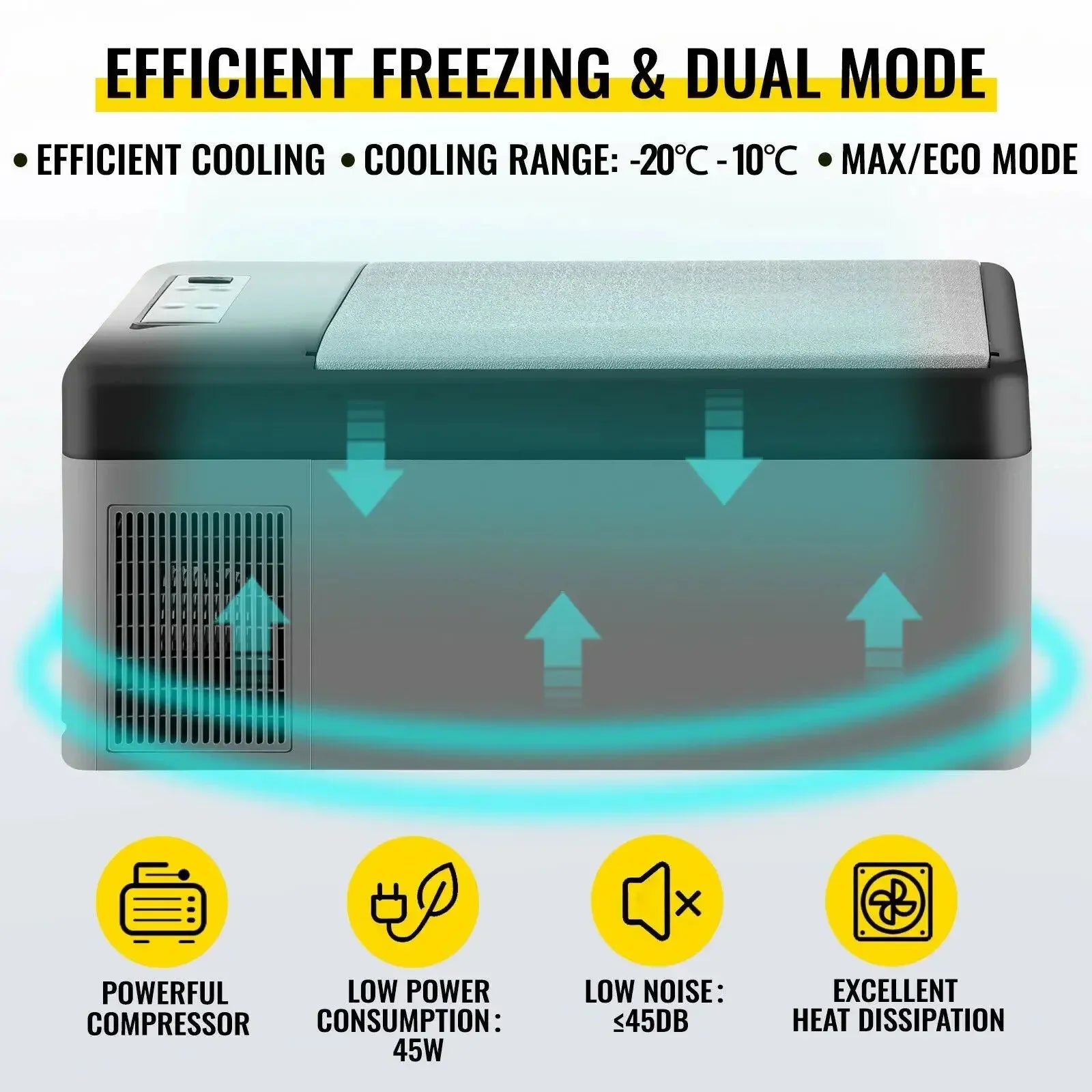 Sihao Mini Fridge Refrigerator Portable Car Freezer 15L/20L 12V/24V Compressor Cooler for Traveling Camping Outdoor Activities