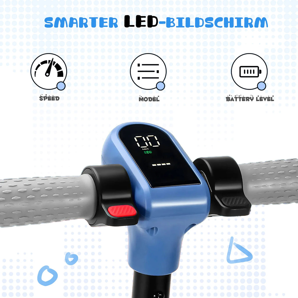 Vankel 6.5-inch Kids Electric Scooter for Boy & Girls with Bluetooth Rainbow Lights 8-10km Range LCD Display Children Scooter