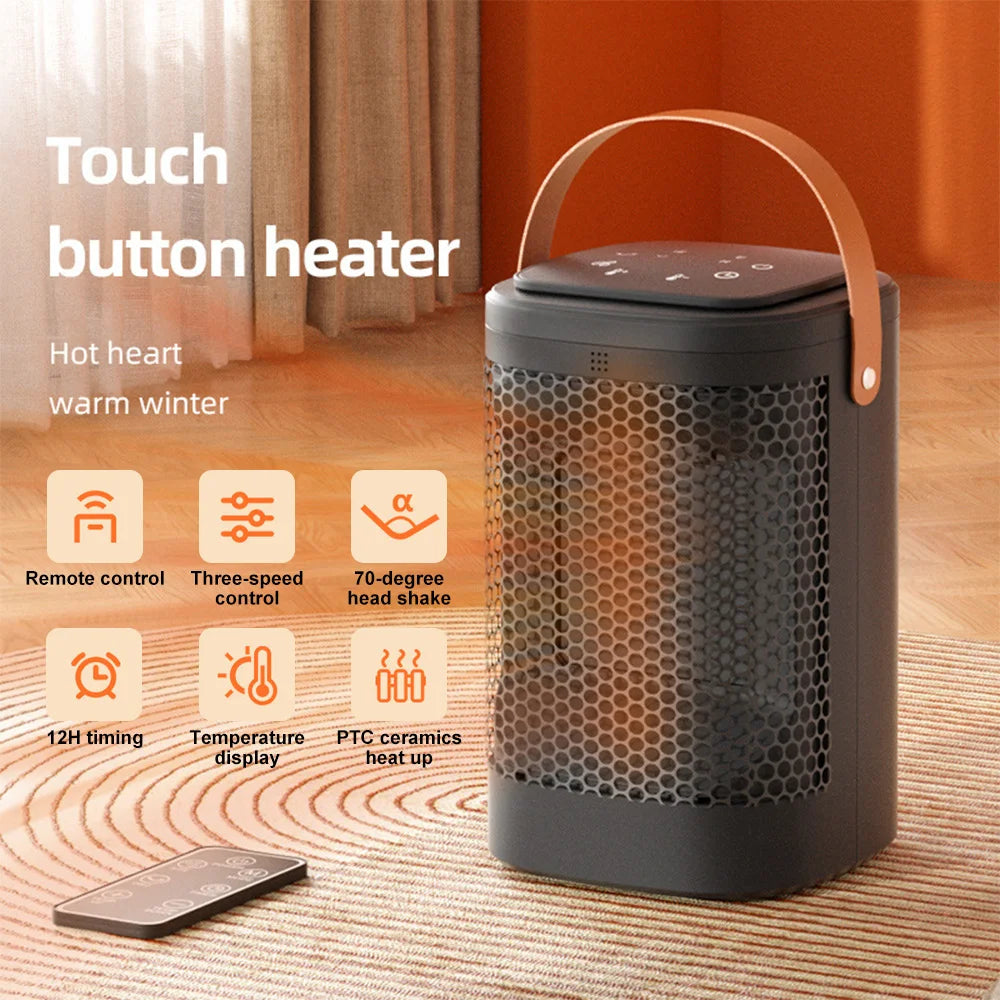 Smart Remote Portable PTC Ceramic Electric Heater Fast Heating Low Noise Touchscreen Hot and Cold Fan For Home Bedroom Office Main image