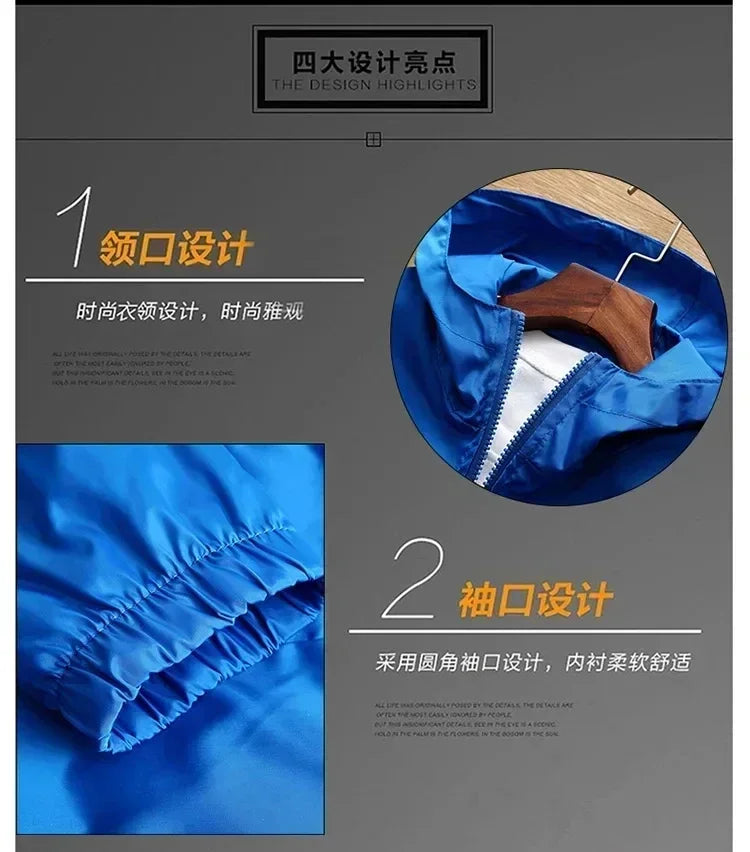 2025 Men's Fashion Windproof Zipper Hooded Jacket Casual Outdoor Sportswear for Streetwear Running and Daily Comfortable Wear