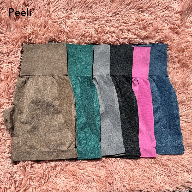 Contour Seamless Shorts for Women Yoga Shorts Push Up Booty Workout Gym Shorts Fitness High Waist Sports Short Women Clothing