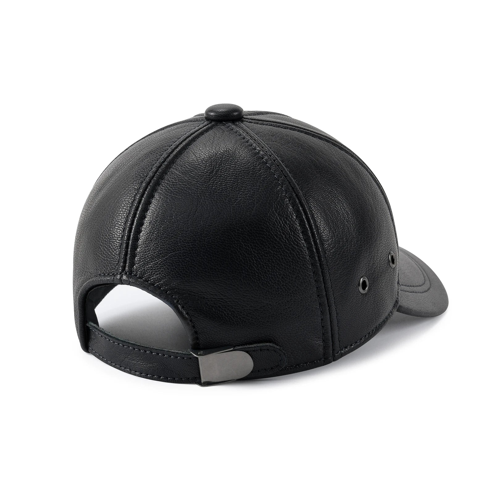 FEINION Men's Adjustable Baseball Cap Winter Driving Hunting Fishing Hat Genuine Leather Ivy Fashion Beret Flat Cap.