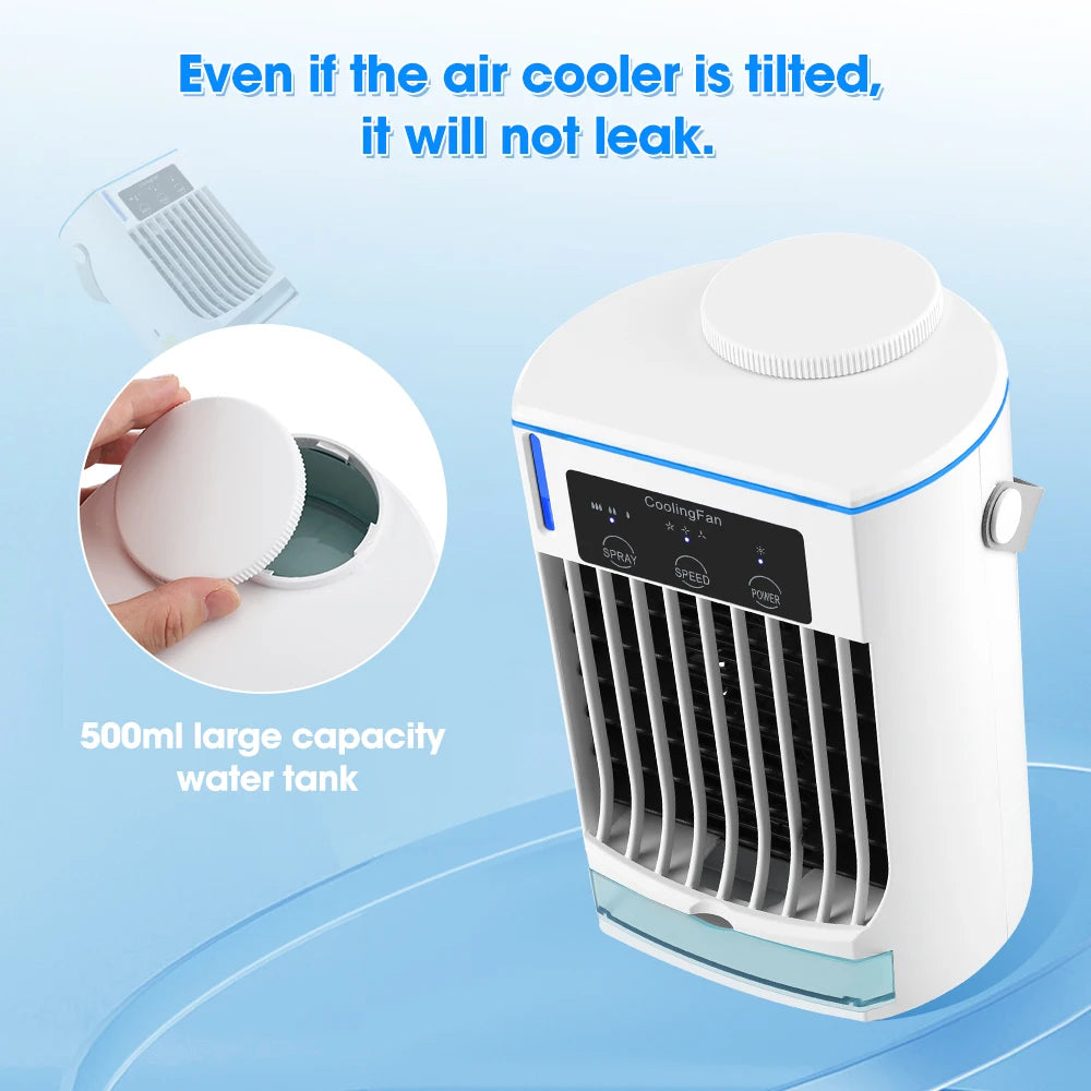 Mini Air Conditioner Air Cooler Fan Portable Water Cooling Fan Mobile Air Conditioning Fan For Room Office Cars