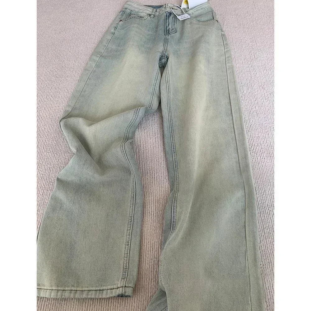 Y2K Harajuku Gothic Multi-Pocket Washed Black Jeans Men And Women 2000s Heavy Industry Drag Pants Street Hip Hop Wide Leg Pants