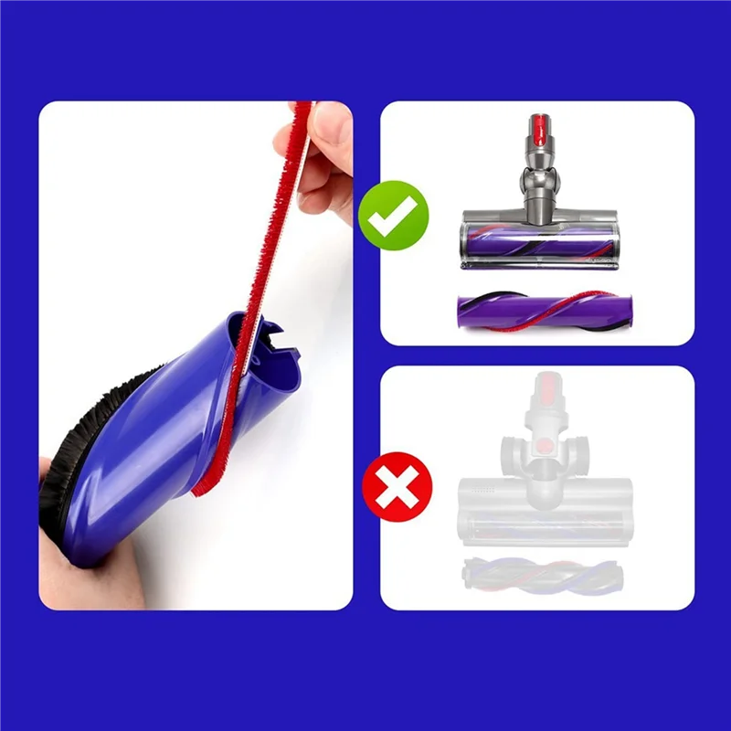 【Shopper’S Favorite】7Pcs Soft Plush Strip For Dyson V7 V8 V10 V11 Vacuum Cleaner Attachments Roller Brush Replacement Parts