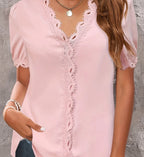 Temperament Blouse Casual Loose Woman Shirt Elegant Short Sleeve Blouse Weekday