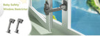 Updated Baby Window Safety Lock, Childproof Window Restrictor for UPVC, Adjustable Winodw Guard for Wooden, Metal Frames