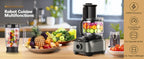 Food Processor, 11-in-1 Multifunctional Kitchen Machine with 2.5L Bowl & 1.5L Blender