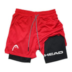 Anime Berserk Head Running Shorts Men Fitness Gym Training 2 in 1 Sports Quick Dry Workout Jogging Double Deck Summer