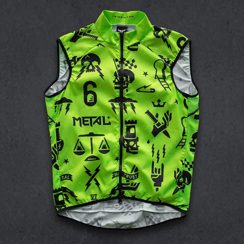 Twin Six Cycling Vest Man Sleeveless Windproof Waterproof Apparel Ropa Ciclismo Top Roadbike Uniform Lightweight Bicycle Maillot