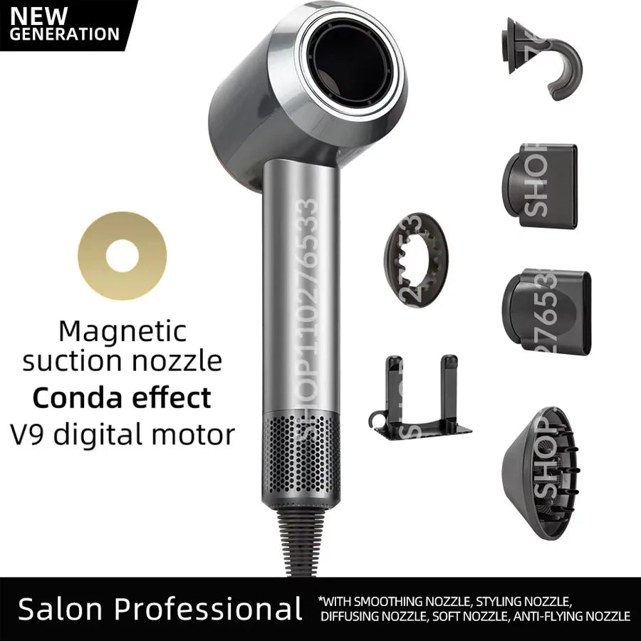 Ionic Hair Dryer 5 In 1 With Diffuser Professional Hair Care Appliances Women Salon Barber Leafless Hairdryer Super Hair Dryer