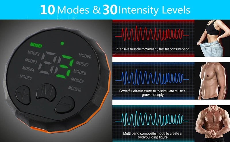 Abdominal Muscle Stimulator Weight Belts Ab Toning Belt Muscle Toner Back Waist Home Fitness Slimming Massager USB Recharge