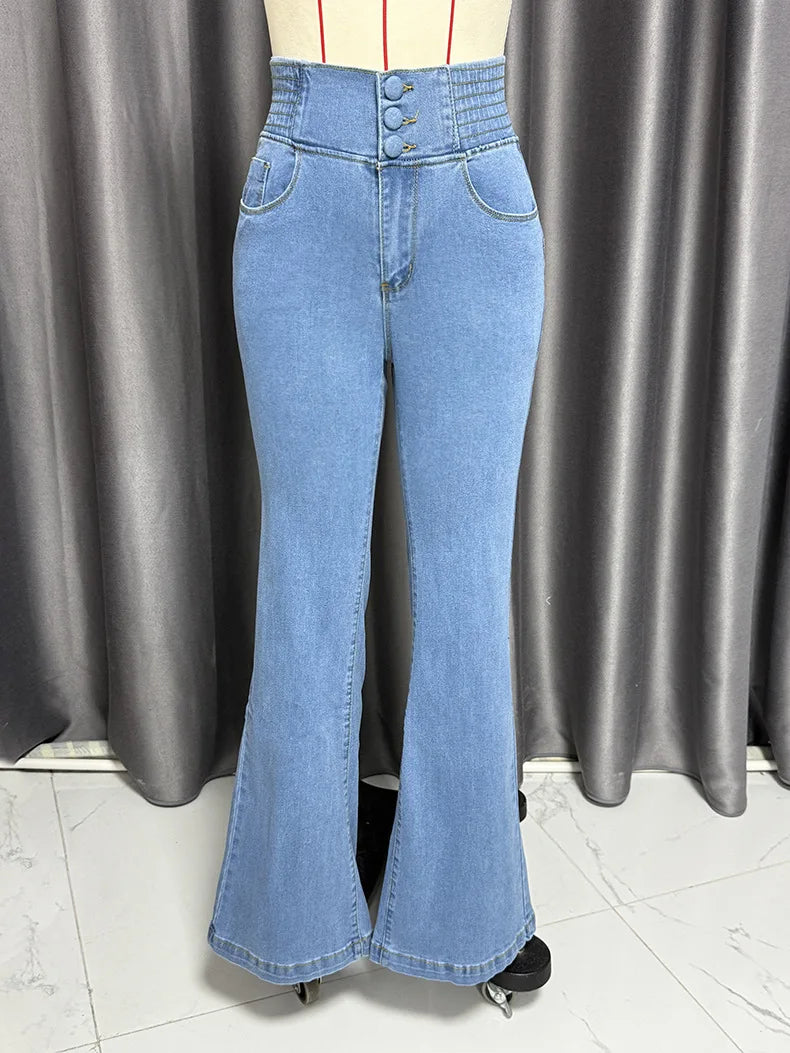 Elastic Waist Sexy Bodycon Denim Jeans Women Streetwear High Waist Elastic Slim Fit Slightly Hip Lift Fashion Jeans Trousers