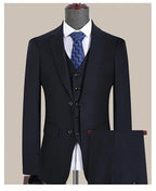 S-7XL Suit New (Blazer+ Vest + Pants) Korean Version of Slim-fit Work Clothes Fashion Business Men Casual Wedding Gentleman Suit
