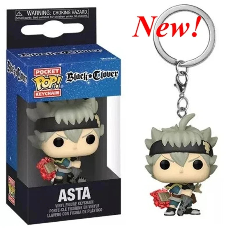 NEWest Arrival FUNKO with Box Keychain Black Clover Asta Noelle Yami Vinyl Action Figure Keychain Collectible Model Toy