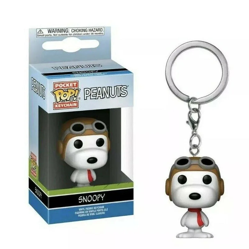 New Arrival FUNKO POP Pocket Keychains Peanuts Snoopy with hat new snoopy Keychain with box Action Figure Toys for Ornaments