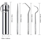 Stainless Steel Toothpick Set Reusable Toothpicks Tooth Flossing Tartar Removal Tool Portable Teeth Cleaner for Tooth Oral Clean