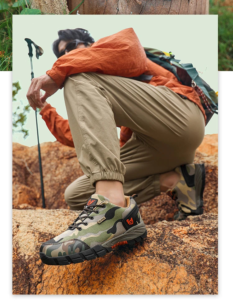 Men Casual Shoes Summer Outdoor Sneakers Women Footwear Trainer Camouflage Shoe Anti Slip Wear-Resistant Hiking Footwear