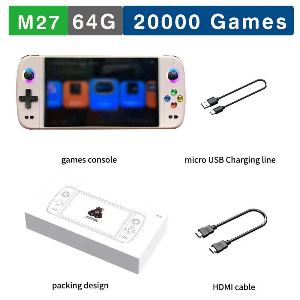 M28 Portable Retro Video Game Console 7.1" HD LCD 128GB 4000mAh 3D Game Support PS2 30+ Simulators Dual Joystick