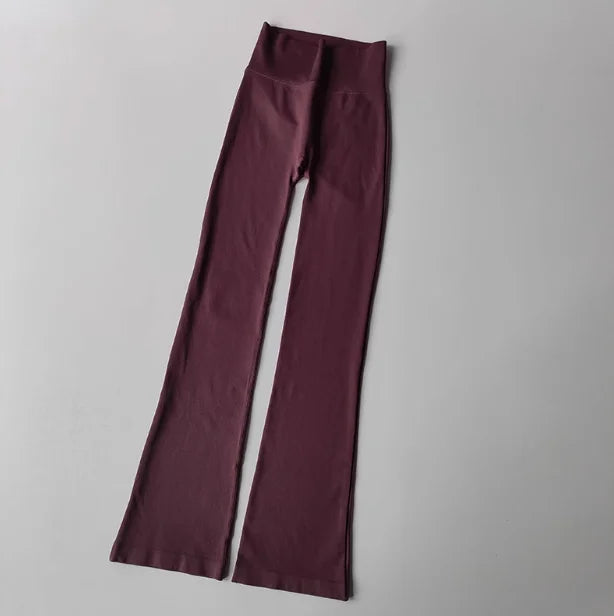 High Waisted Compression Without Awkward Lines Micro Flared Yoga Outdoor Wear Seamless Elastic Fitness Pants Lifting Leggings