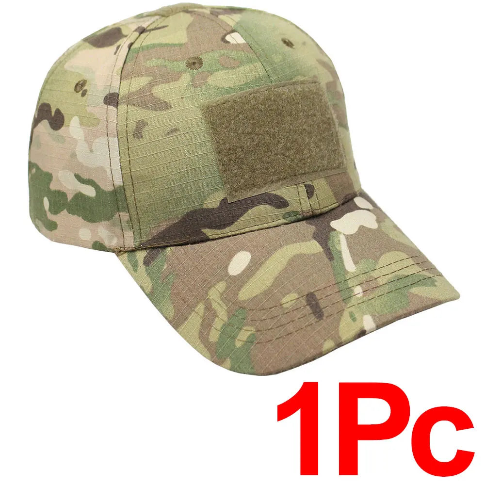 Tactical Camo Baseball Cap Adjustable Military Hat Special Forces Style Baseball Cap Outdoor Sun Protection Camouflage Hat