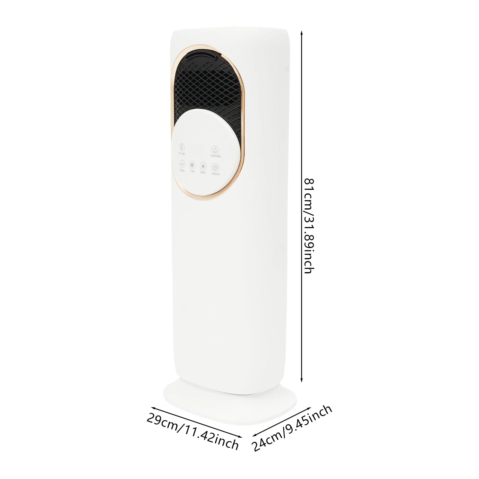 White Modern ABS Freestanding Air Conditioning Fan with Remote Touch Screen Control EU Plug Warm Cool Wind Timing Humidity Fan Secondary image